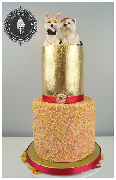 The Cutesy Doggie Wedding Cake - Cake by Barbie Bakes Cakes