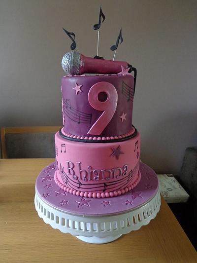 Pink microphone cake - Cake by Zoe White