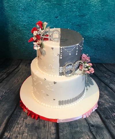 40th wedding anniversary for the lady that turns 60 - Cake by Maria-Louise Cakes