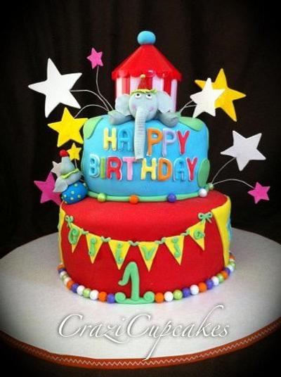 1st Birthday Circus Cake! - Cake by Megan Cazarez