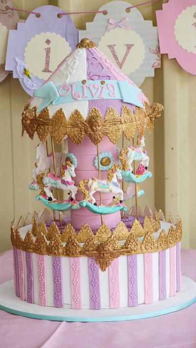 Carousel Cake First Birthday - Cake by Cake Est.