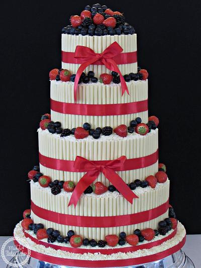 White chocolate cigarello wedding cake - Cake by MicheleBakesCakes