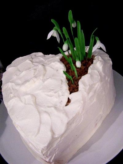 Heart with snowdrops - Cake by Laelia