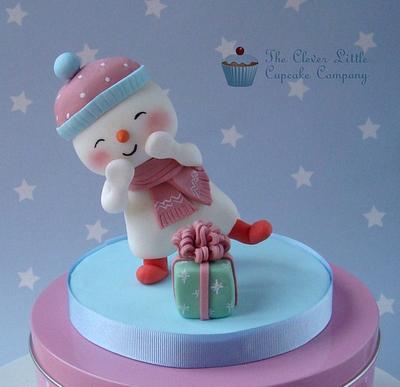 Happy Snowman Christmas Topper - Cake by Amanda’s Little Cake Boutique