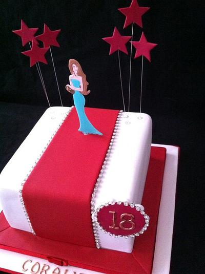 red carpet girl with louis vuitton clutch - Cake by sasha