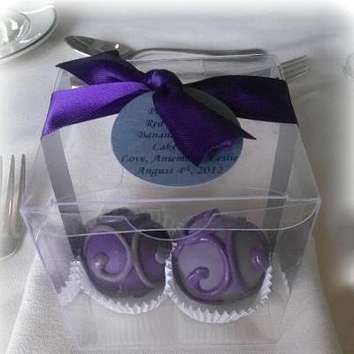 Pewter and Purple Cake Bite Wedding Favors - Cake by Yolanda Marshall 