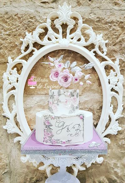 Lilac and silver wedding cake  - Cake by Gâteau de Luciné