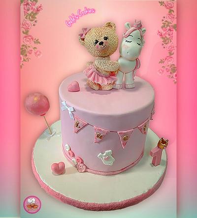 Baby girl one year cake - Cake by Gele's Cookies