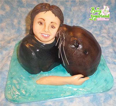Girl and Sea Lion - Cake by Bety'Sugarland by Elisabete Caseiro 