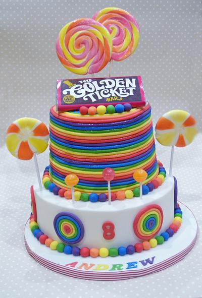 Willy Wonka rainbow  - Cake by The Chain Lane Cake Co.