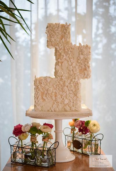 Offset Bas Relief Cubes - Cake by Art Sucré by Mounia