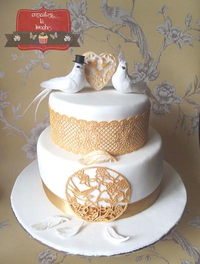 My first 2 tier cake - Cake by Cupcakes la louche wedding & novelty cakes