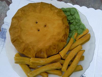 Pie Chips and Mushy Peas - Cake by Yve mcClean