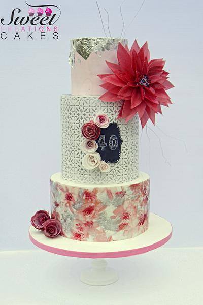 Romantic pink and silver  - Cake by Sweet Creations Cakes