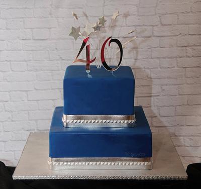 Blue 40th - Cake by Trickycakes