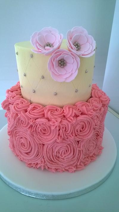 Pink buttercream birthday cake - Cake by Combe Cakes