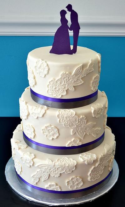 Ivory and Lace Wedding Cake - Cake by Confections of a Cake Lover