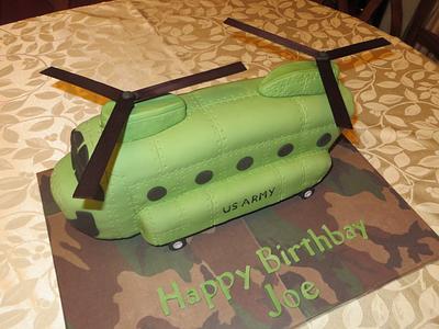 Army Chinnock Helicopter Cake - Cake by Ellie1985