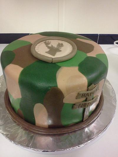 Camo Cake...happy birthday deer - Cake by steph4