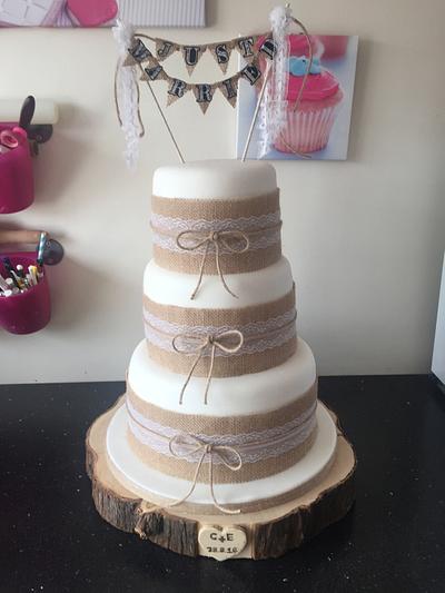 Three tiered wedding cake - Cake by Donnajanecakes 