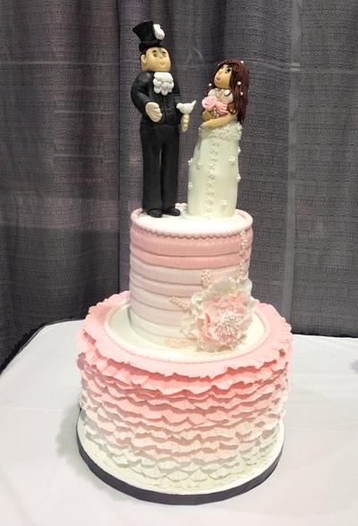 Ombre pink ruffles! - Cake by Jane Stangl