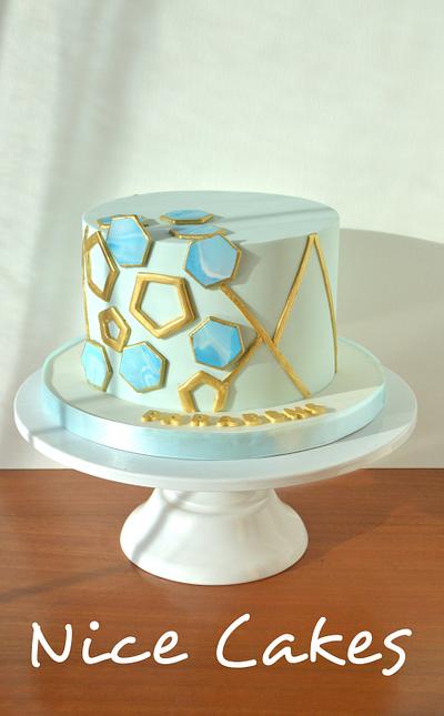 Blue and gold - Cake by Paula Rebelo