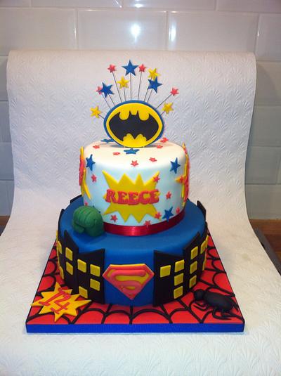 Super Heroes Cake - Cake by Queen of Hearts Cakes