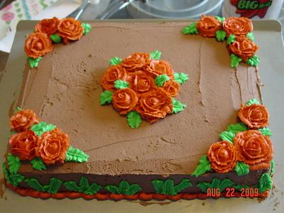 Practice Rose Sheet Cake - Cake by Michelle