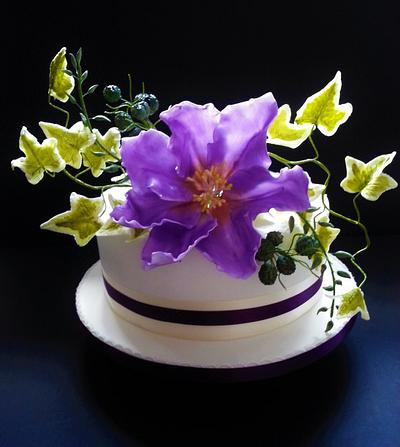 Purple flower and foliage - Cake by Kickshaw Cakes
