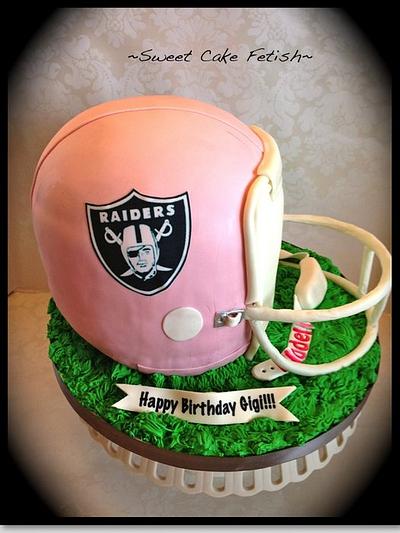 Pink Raiders Helmet  - Cake by Heidi