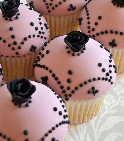 Pink and Black - Cake by Hilary Rose Cupcakes