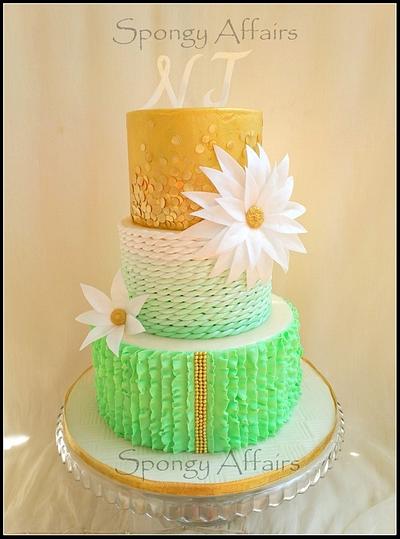 Mint Gold Love!  - Cake by Meenakshi S