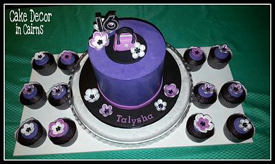 Purple Coloured Ganache Sweet 16 - Cake by Cake Decor in Cairns