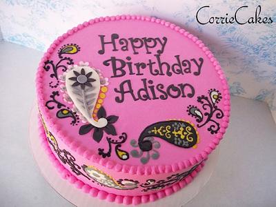 Hot pink Paisley - Cake by Corrie