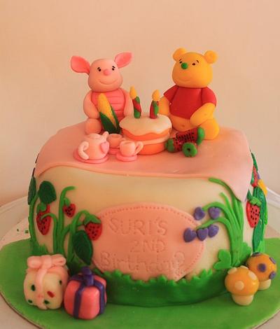 Winnie the Pooh and The Piglet picnic cake - birthday cake for my girl - Cake by PhuongNhat