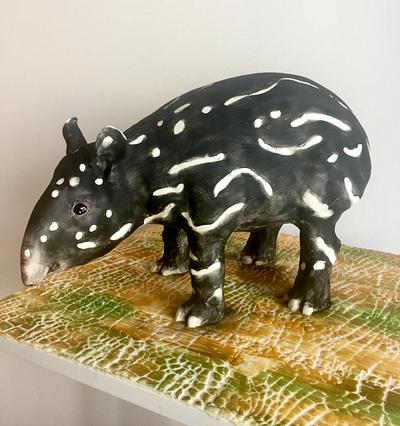 Offspring of Malayan tapír-World Animal Day Collaboration - Cake by Andrea