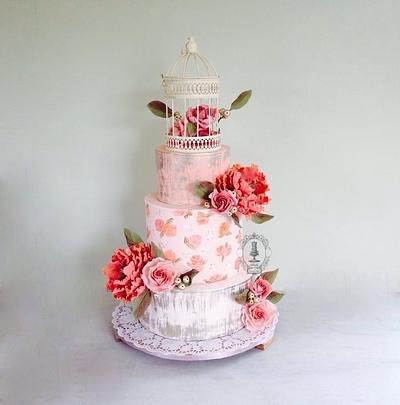 Shabby chic bird cage  - Cake by Firefly India by Pavani Kaur