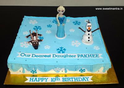 Frozen theme cake in cream - Cake by Sweet Mantra Homemade Customized Cakes Pune