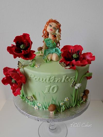 Fairy with poppies - Cake by MOLI Cakes