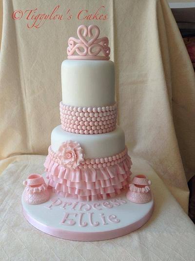 Princess christening cake  - Cake by Tiggylou's cakes 