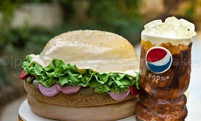 Commissioned by Pepsi for the launch of Burger King in India - Cake by The Hot Pink Cake Studio by Ipshita
