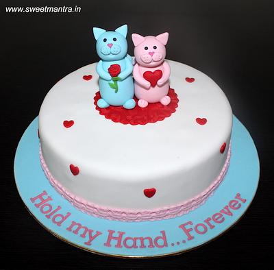 Cat couple cake - Cake by Sweet Mantra Homemade Customized Cakes Pune