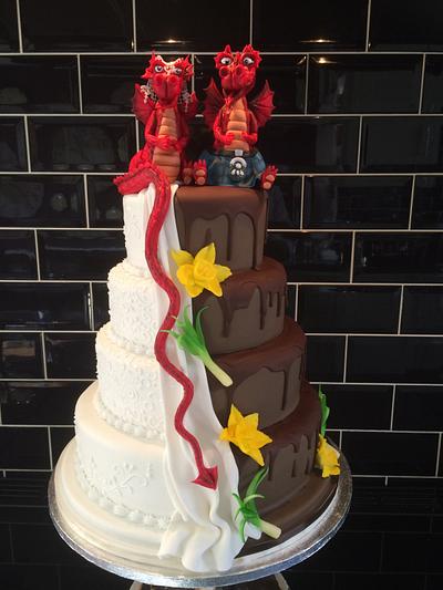 St David's Day Wedding Cake. - Cake by Paul of Happy Occasions Cakes.