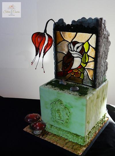 THE AUTUMN OWL - Stained Glass Autumn Challenge - Cake by Silvia Caeiro Cakes