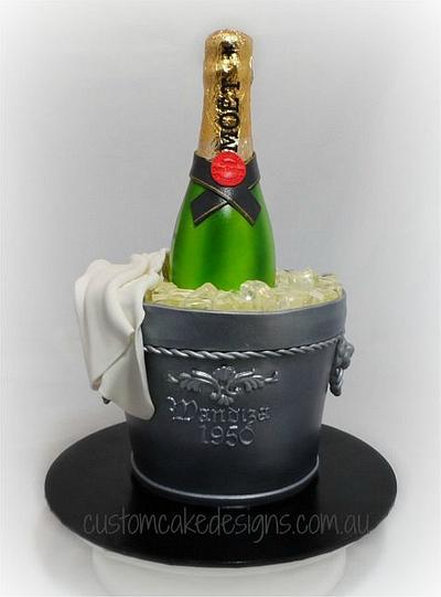 Moet Champagne in Bucket Cake - Cake by Custom Cake Designs