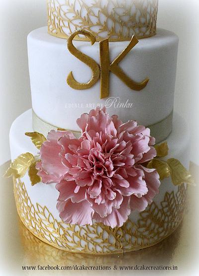 Frill Peony Wedding Cake - Cake by D Cake Creations®