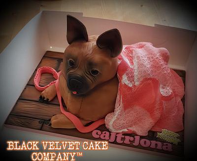 French bulldog cake - Cake by Blackvelvetlee