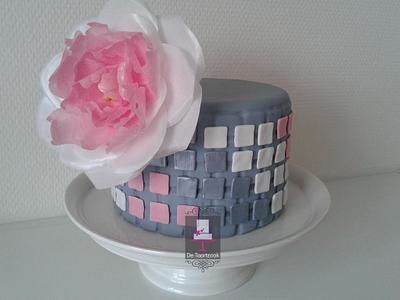 Wafer paper flower and mozaic design - Cake by Mira06