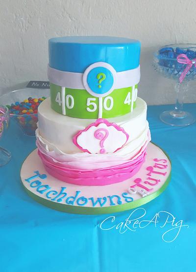 Touchdowns or TuTus - Cake by CakeAPig