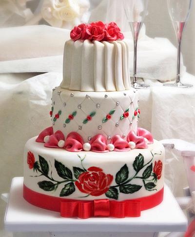Wedding Rose 3D & hand painting ♥ - Cake by Michela di Bari